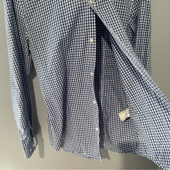 H&M | Mens Size Large Slim Fit Button Down Long sleeve Shirt | Blue & White - Picture 5 of 12